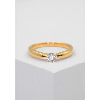 MUAU Schmuck  Solitaire Ring Diamant 0.30ct. Gelbgold 750 