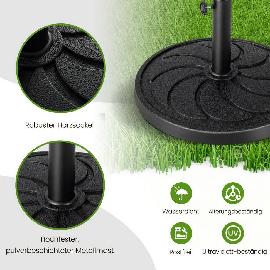 Northix 18 kg schwerer Schirmständer mit 54 cm Durchmesser für Schirmstangen von φ38/48 mm  