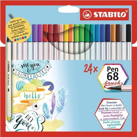 STABILO STABILO Fasermaler Pen 68 Brush 568/24-211 ass. 24 Stück  