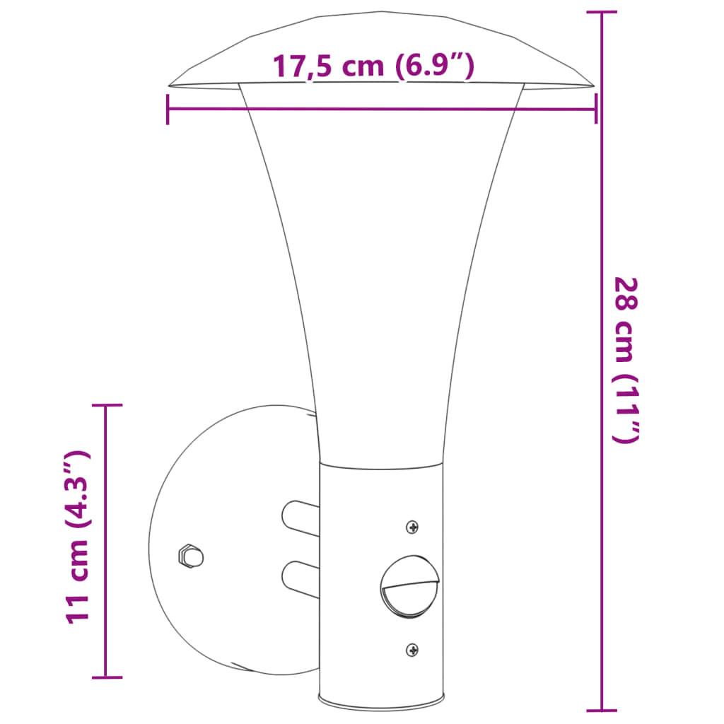 VidaXL applique da parete per esterni Acciaio inossidabile  