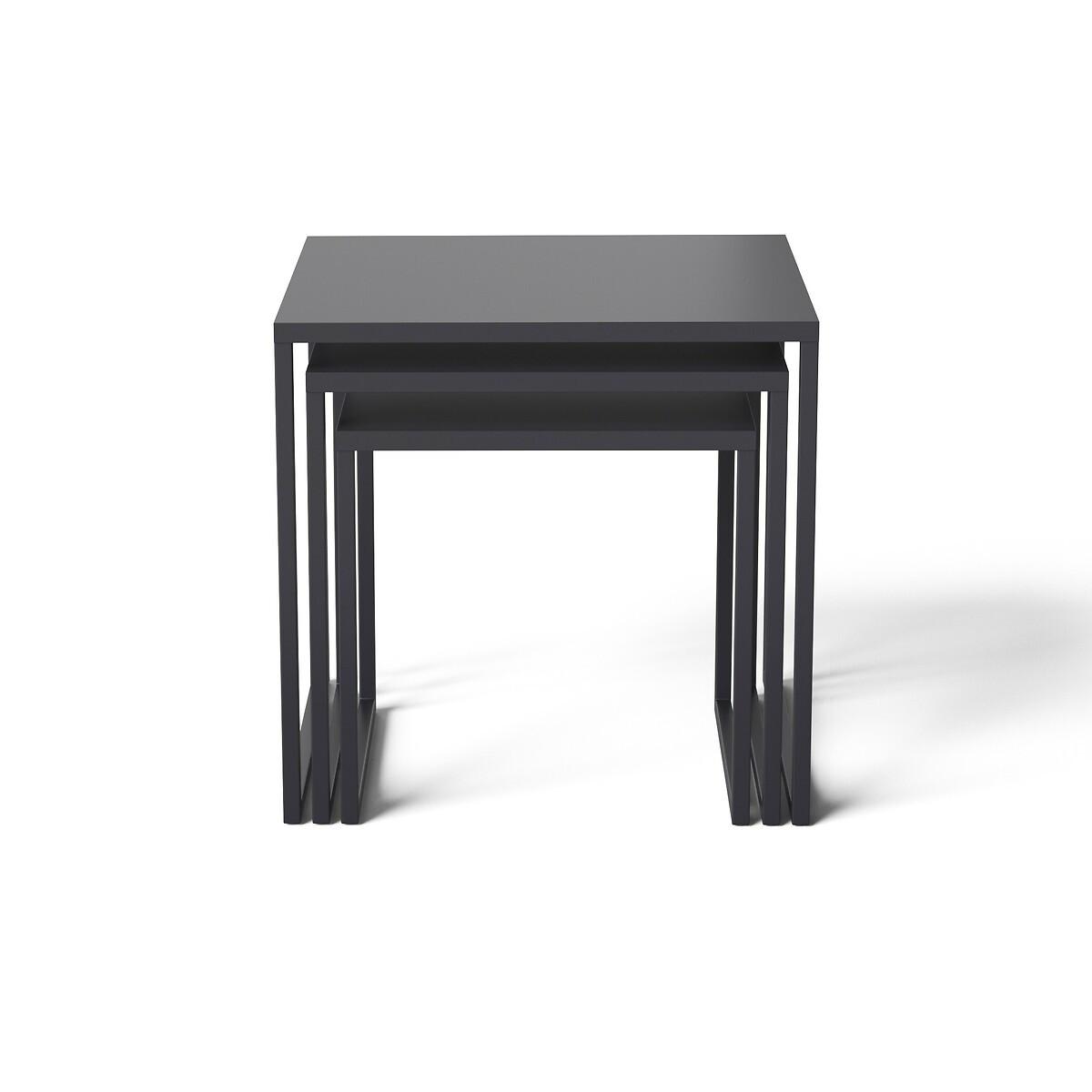 La Redoute Intérieurs Lot de 3 tables basses gigognes métal acier  