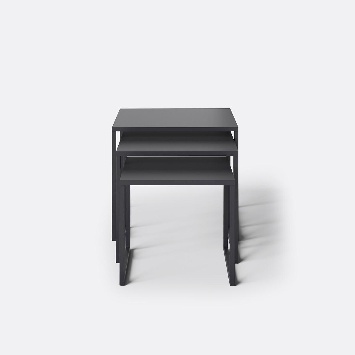 La Redoute Intérieurs Lot de 3 tables basses gigognes métal acier  