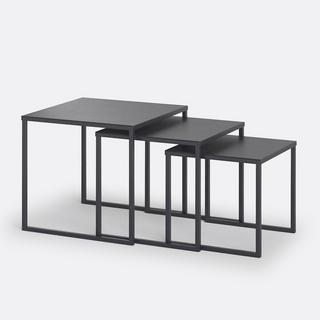 La Redoute Intérieurs Lot de 3 tables basses gigognes métal acier  