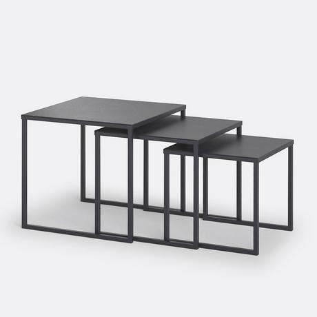 La Redoute Intérieurs Lot de 3 tables basses gigognes métal acier  