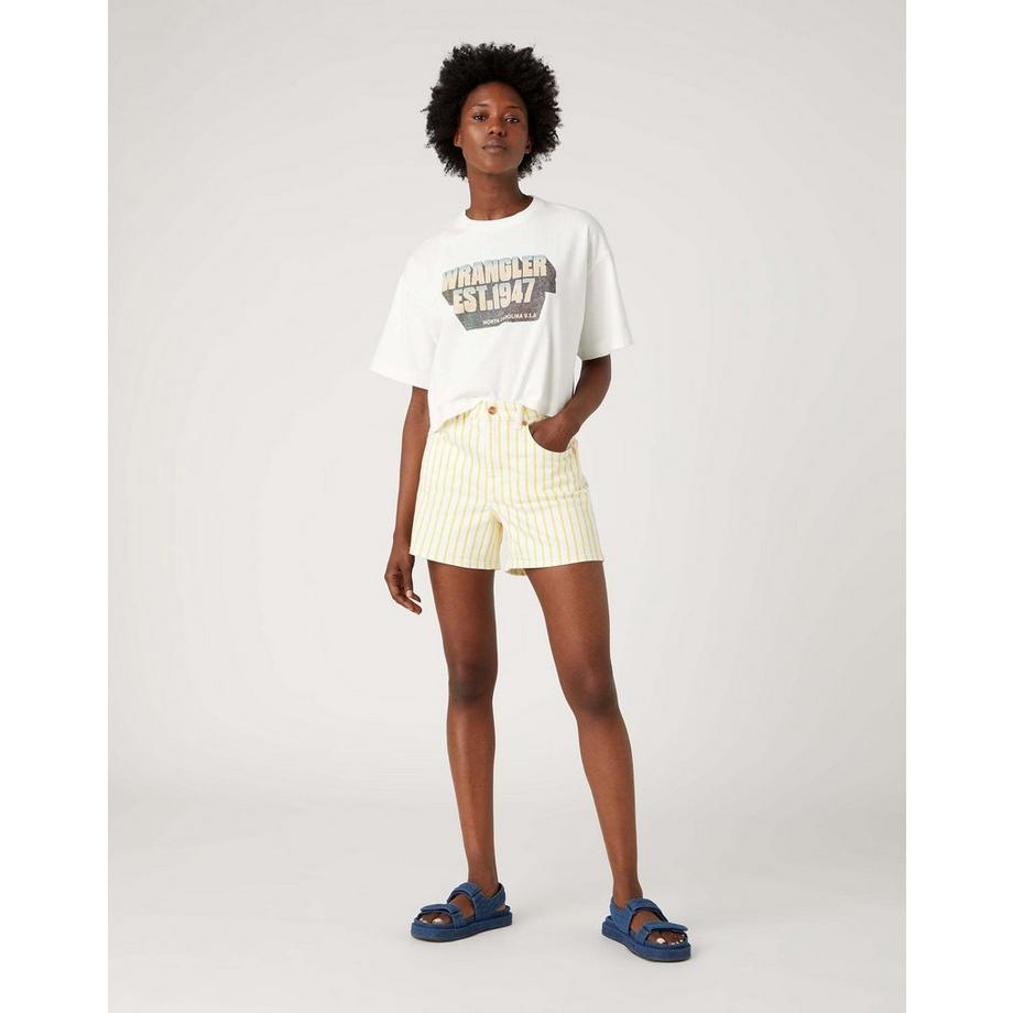 Wrangler Donna Shorts di Jeans a Righe  