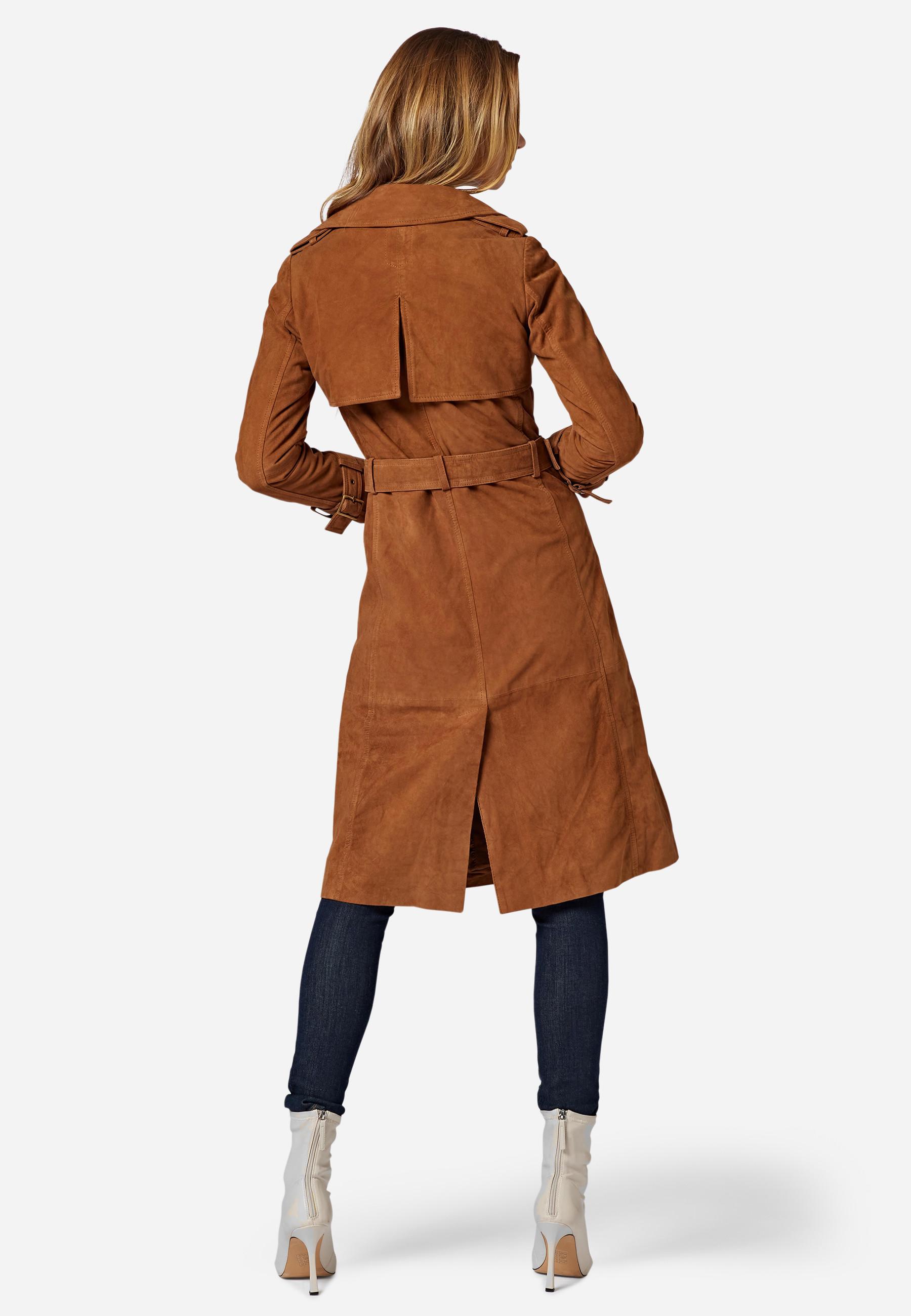 RICANO  Cappotto in pelle per donna Gloria, trench avec col revers 