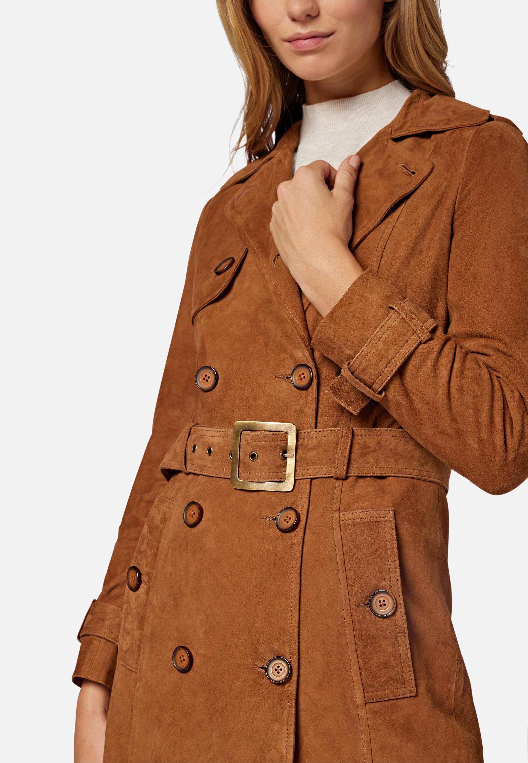 RICANO  Cappotto in pelle per donna Gloria, trench avec col revers 