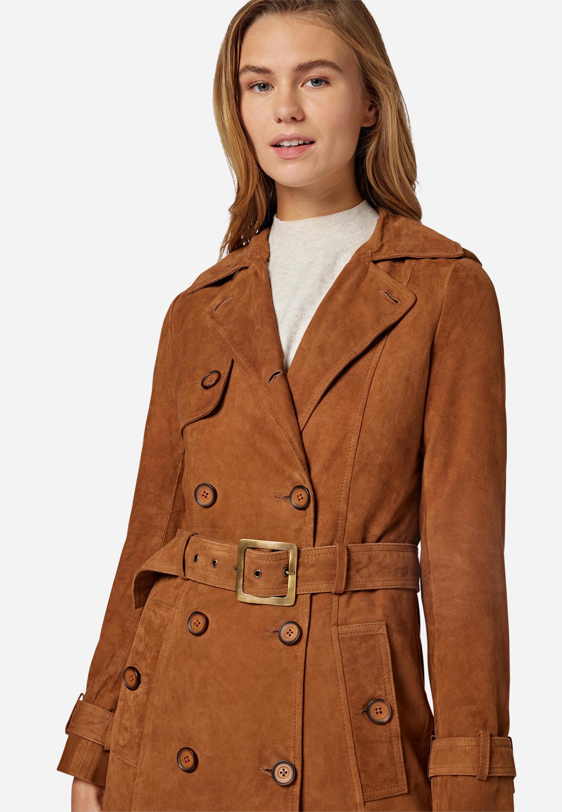 RICANO  Cappotto in pelle per donna Gloria, trench avec col revers 