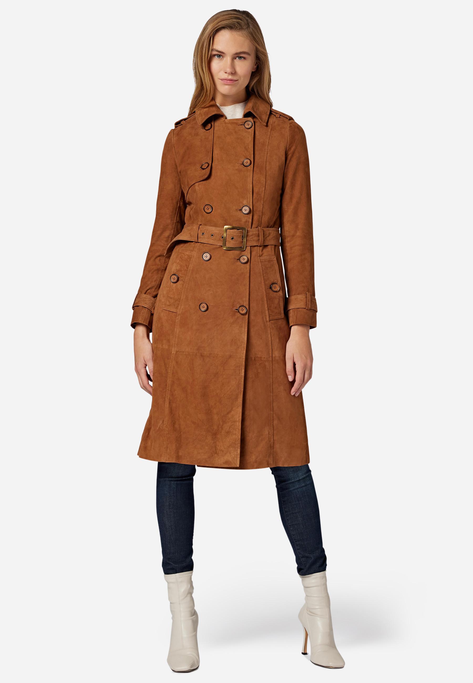 RICANO  Cappotto in pelle per donna Gloria, trench avec col revers 