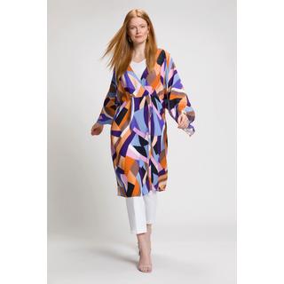 Ulla Popken  Veste chemisier, coupe kimono, bords rayés, manches 3/4 