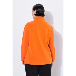 Ulla Popken Sweat-shirt Classique Pierres Fantaisie Col Montant Manches 3/4  