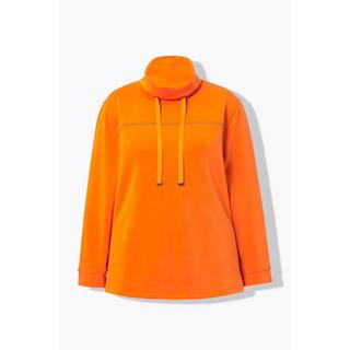 Ulla Popken Sweat-shirt Classique Pierres Fantaisie Col Montant Manches 3/4  