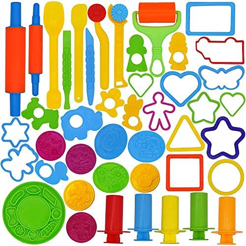 Activity-board  Ensemble d'outils de modélisation 44 pièces pour enfants, accessoires de pâte à modeler avec emporte-pièces modèles, outils de pâte à modeler, outil de modélisation, jouets de cuisine, jouets éducatifs 