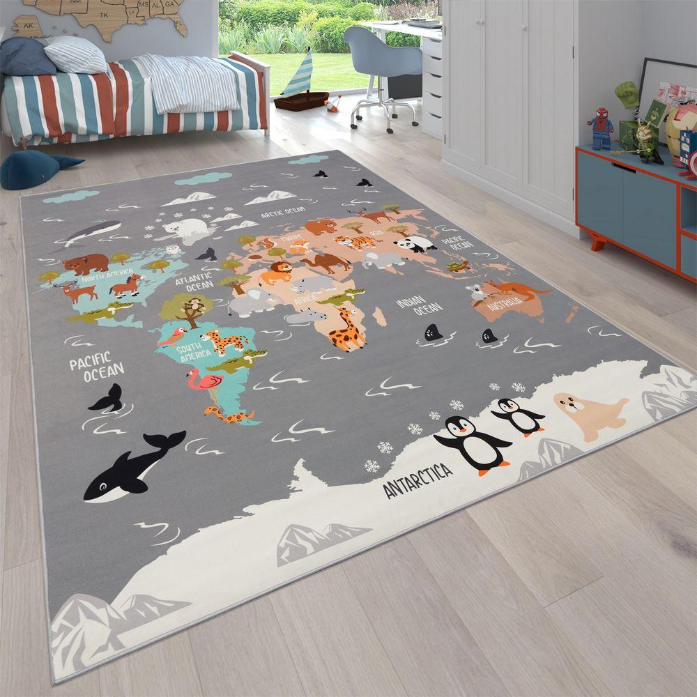 Paco Home Motif mondial de la chambre des enfants du tapis  