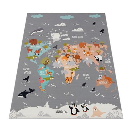 Paco Home Motif mondial de la chambre des enfants du tapis  