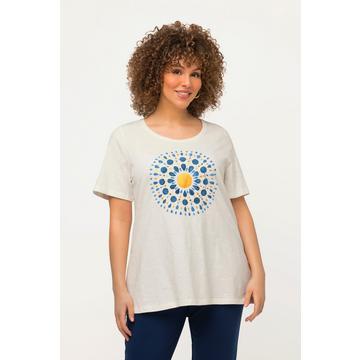 T-shirt dal taglio svasato con design mandala, scollo a girocollo e mezze maniche