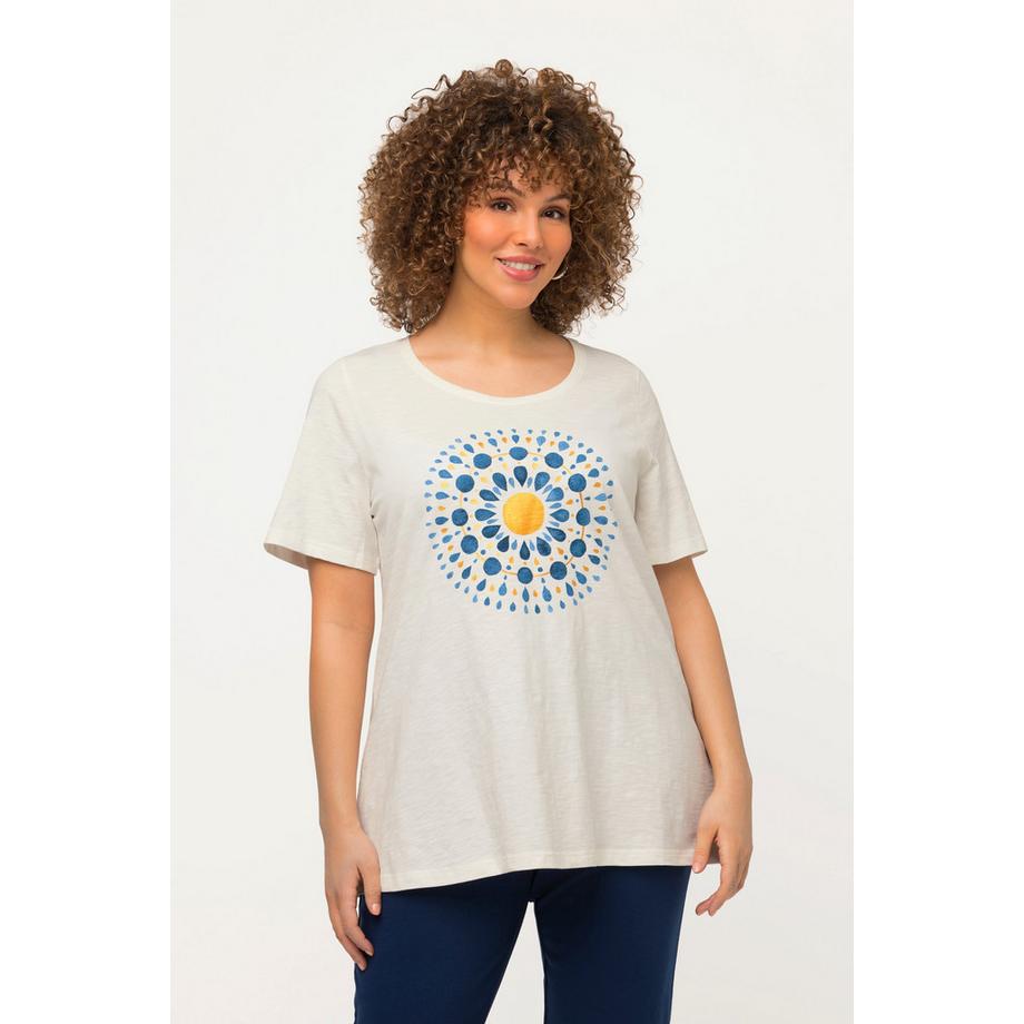 Ulla Popken T-Shirt Mandala Linea A Girocollo Mezza Manica  