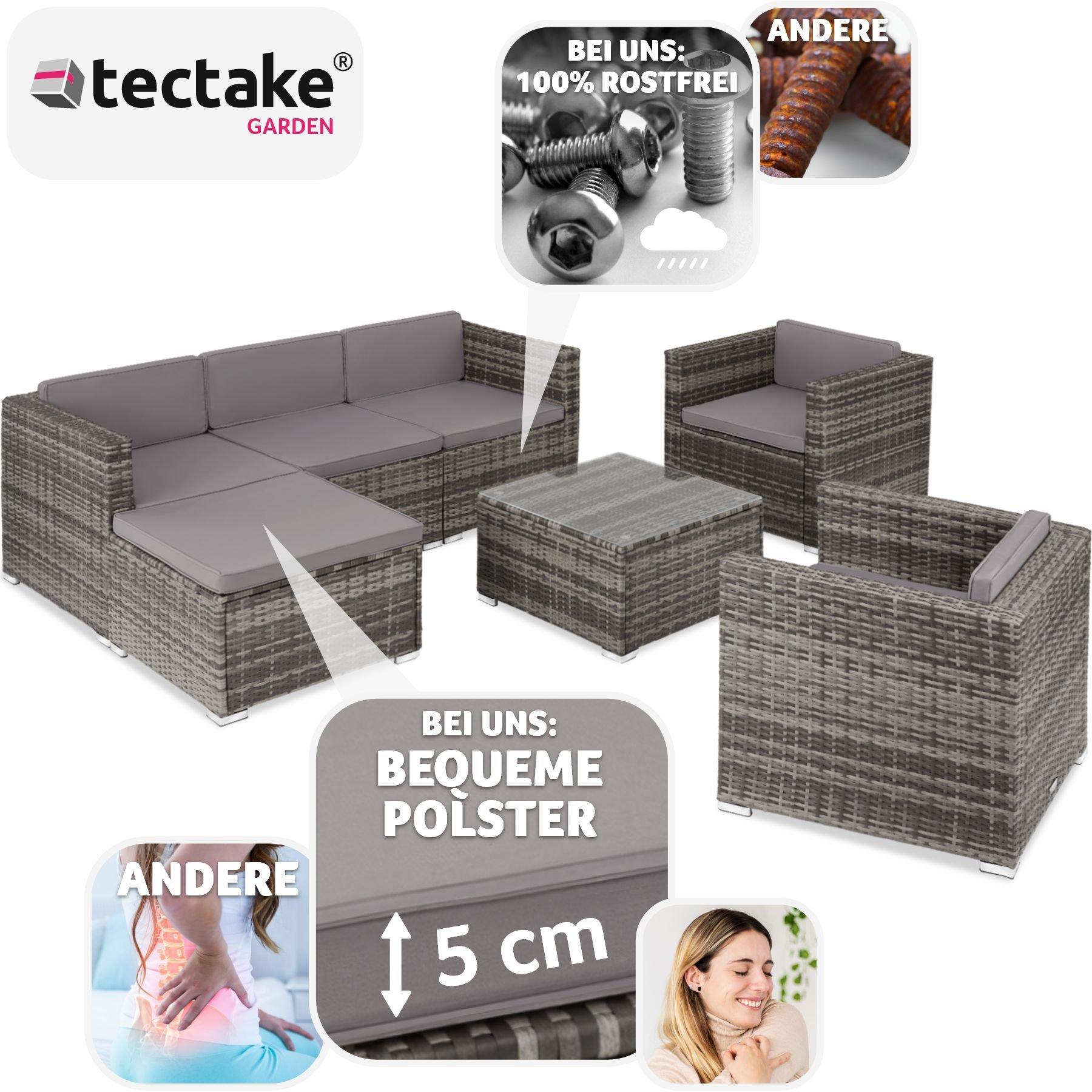 Tectake Salottino in rattan Lignano con 2 poltrone  