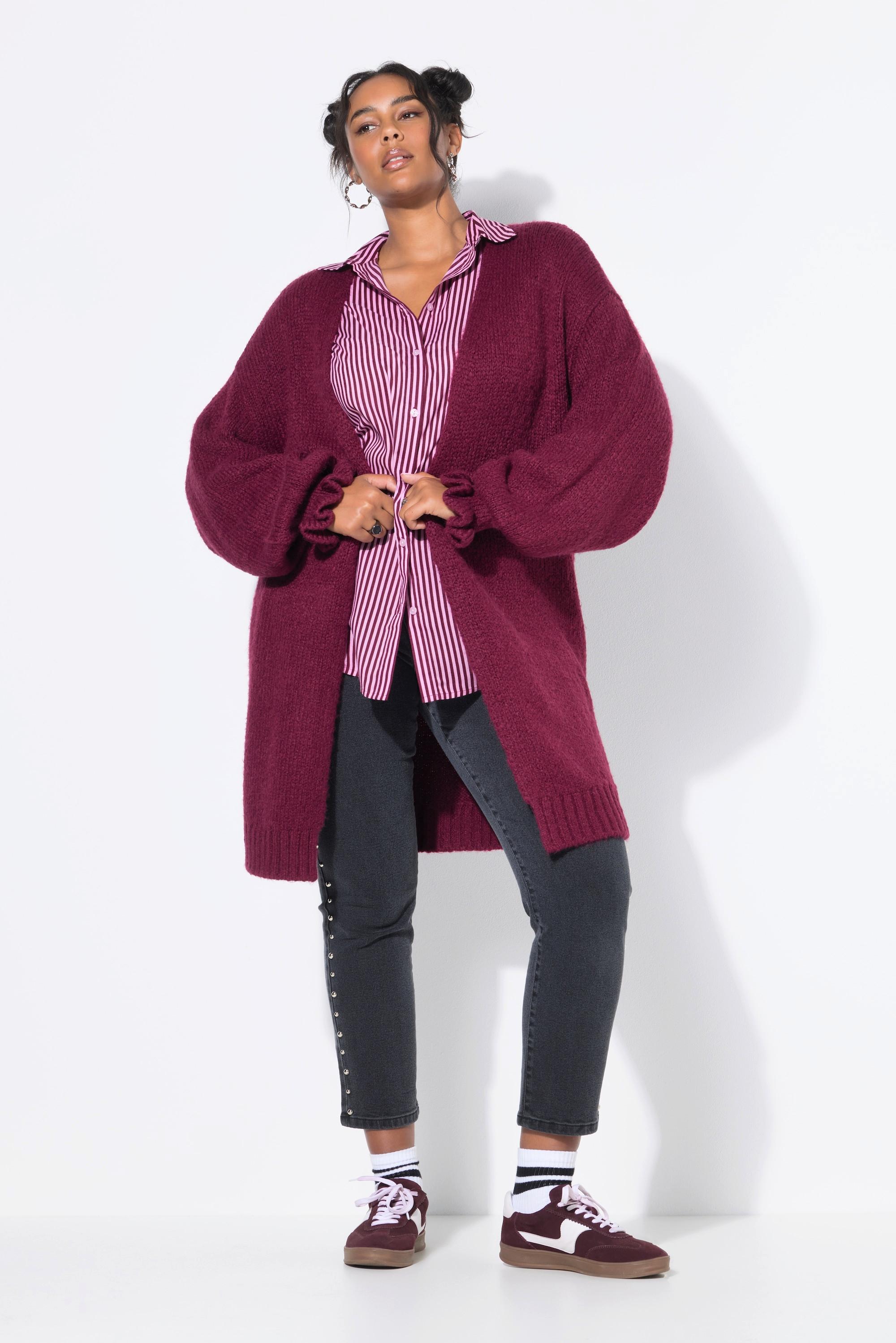 Studio Untold Cardigan Long Oversize Manches Ruchées  