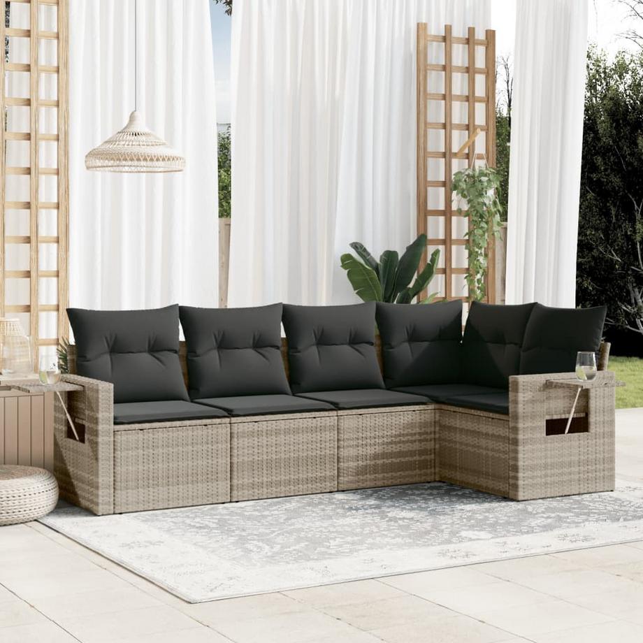 VidaXL set divano da giardino Polirattan  