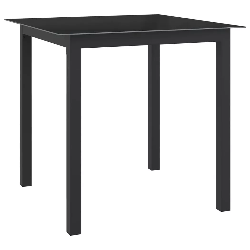 VidaXL - Gartentisch aluminium, One Size, Schwarz