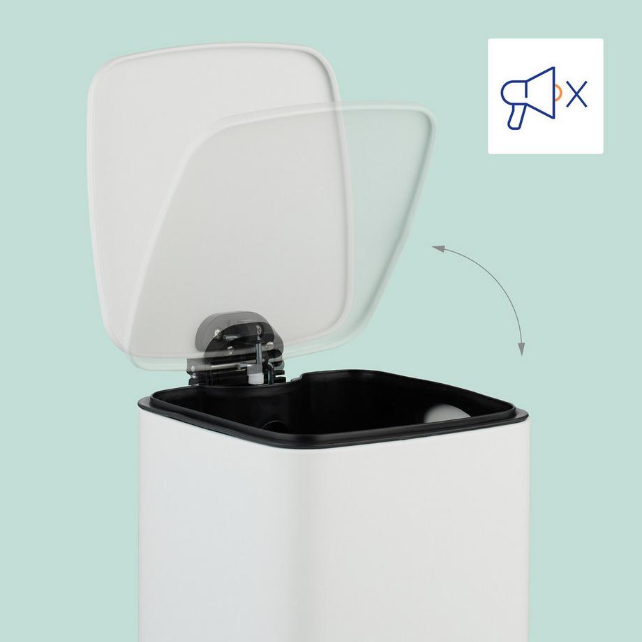 Northix Poubelle carrée à pédale avec doublure  