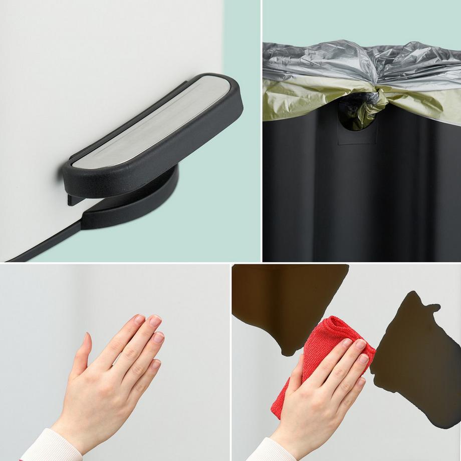 Northix Poubelle carrée à pédale avec doublure  