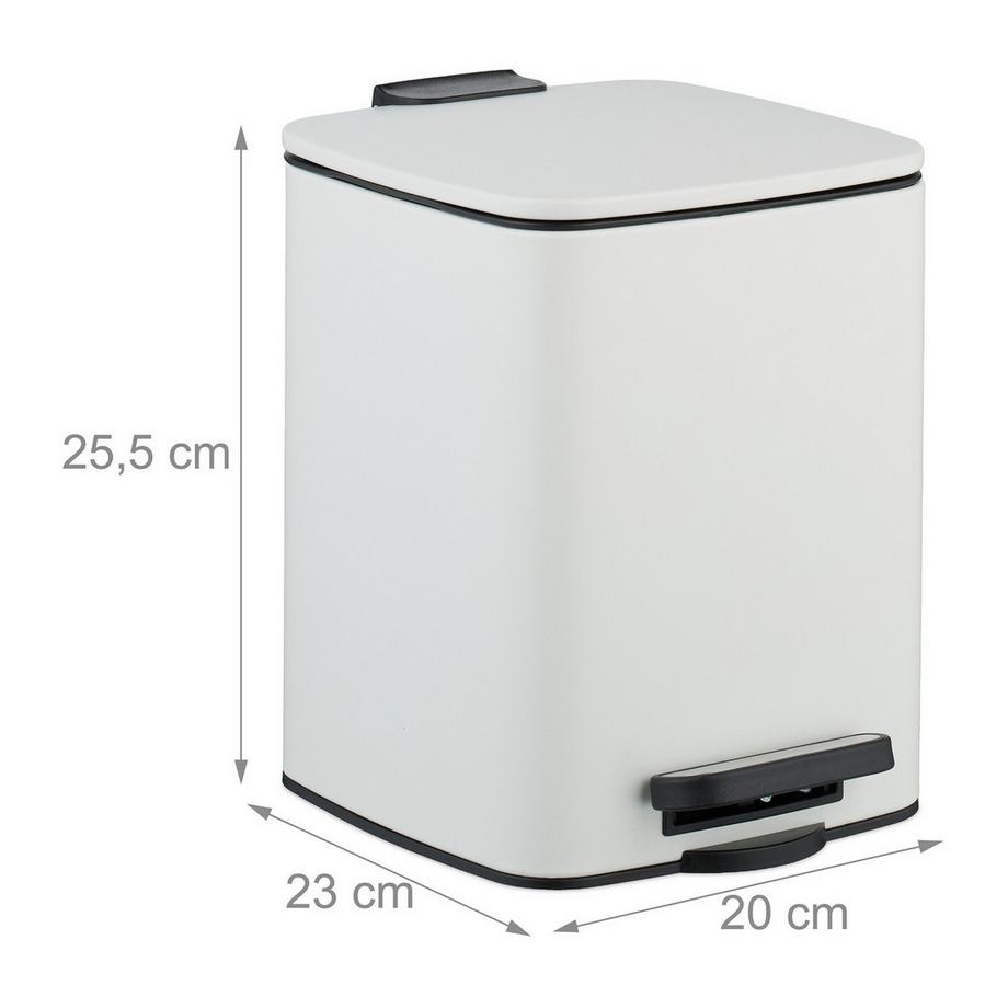 Northix Poubelle carrée à pédale avec doublure  