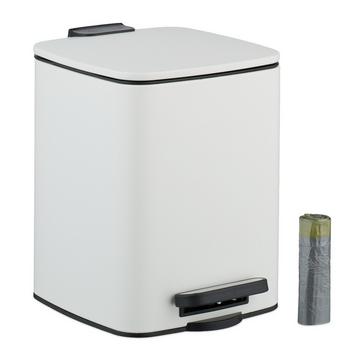 Pattumiera quadrata a pedale con sacchetti