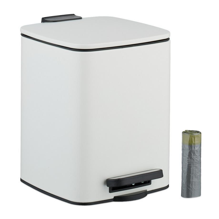 Poubelle carrée à pédale avec doublure