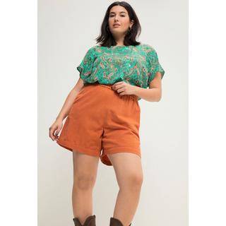 Studio Untold  Short en lin mélangé taille haute à jambes larges et taille élastique 