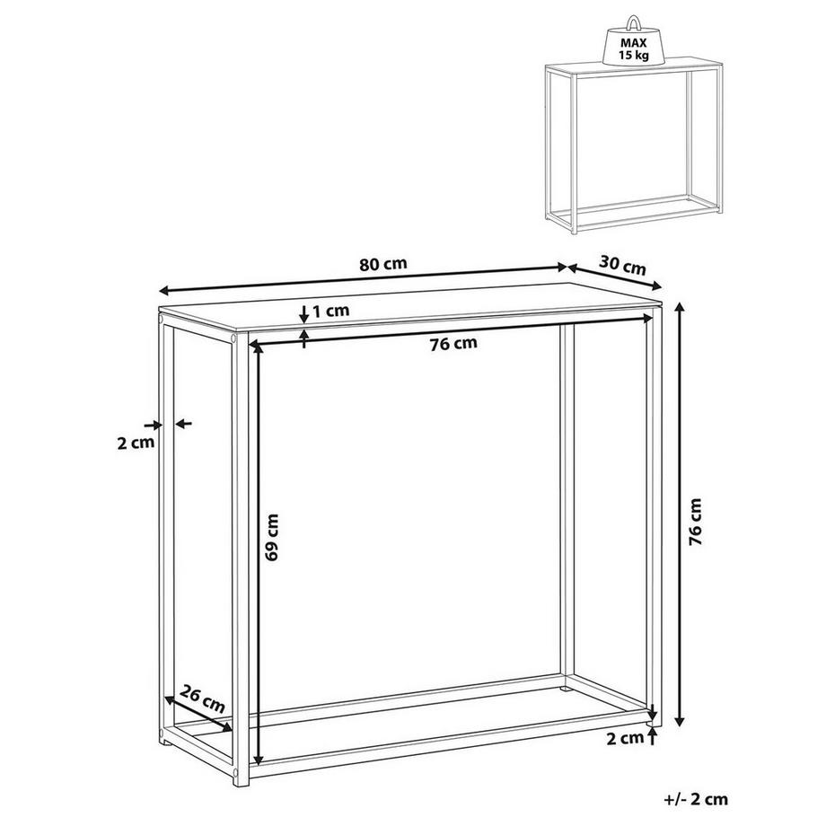 Beliani Konsolentisch aus Sicherheitsglas  DELANO  