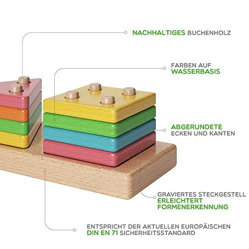 Activity-board  Erstes geometrisches Steckspiel ab 18 Monaten, 2 Jahren, Formen-Sortierspiel aus Holz, Spielzeug, 