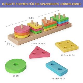 Activity-board  Erstes geometrisches Steckspiel ab 18 Monaten, 2 Jahren, Formen-Sortierspiel aus Holz, Spielzeug, 