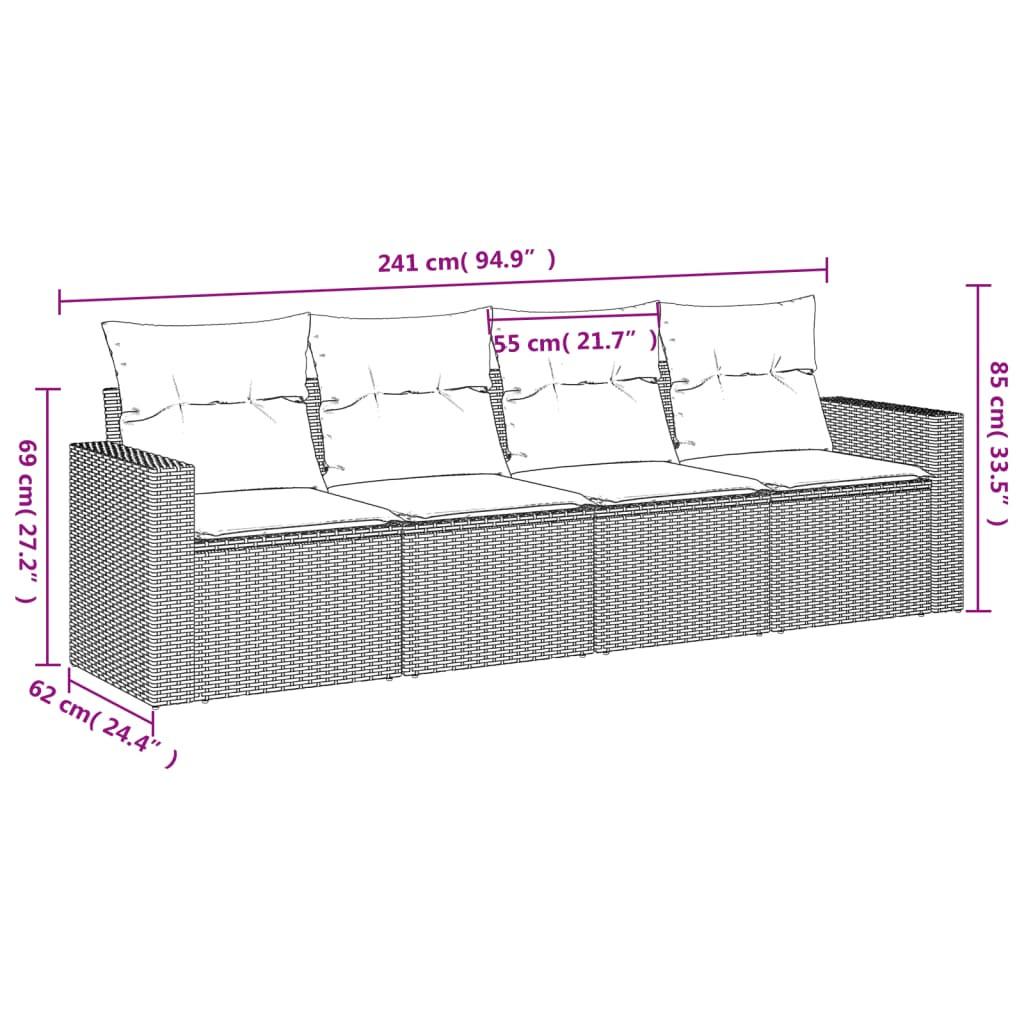 VidaXL set divano da giardino Polirattan  