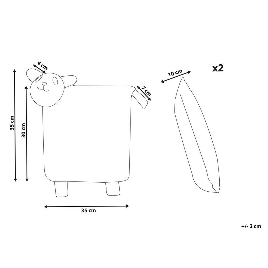 Beliani Lot de 2 coussins décoratifs en Coton Moderne SHADOOR  