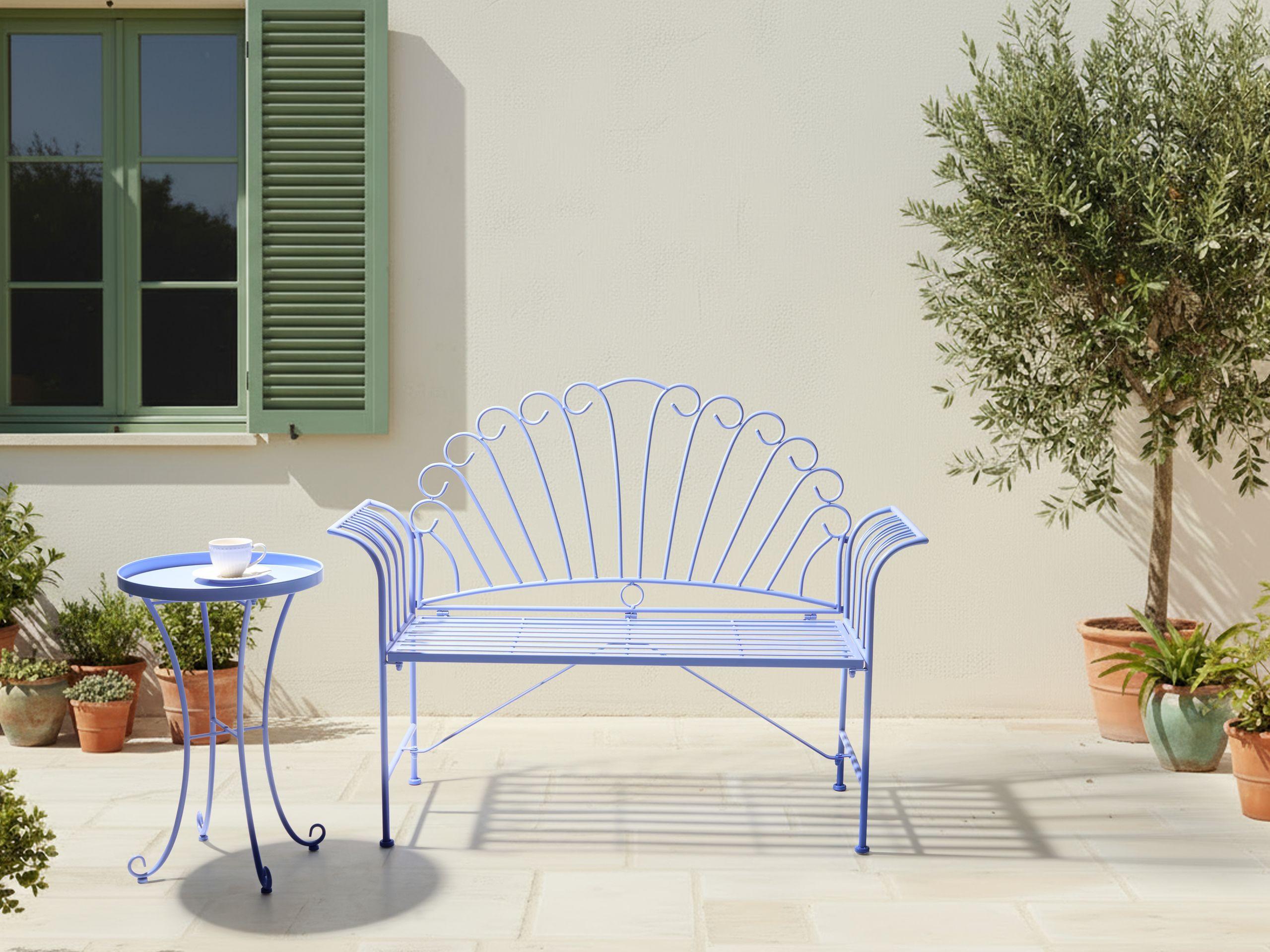 Beliani Banc de jardin en Métal Glamour CAVINIA  