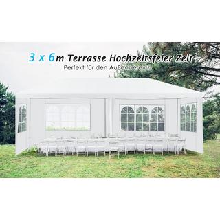Northix Gartenpavillon Partyzelt mit 4 abnehmbaren Seitenwänden Pavillon Bierzelt UV-Schutz Gartenzelt 3 x 6m  