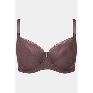 Ulla Popken  Reggiseno con ferretto, jacquard, pizzo, nappa e coppa C-F 