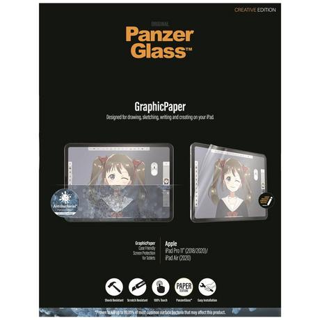 PanzerGlass  Verre pour Apple iPad Pro 11'' (18/20/22) et iPad Air 10.9″, papier graphique 