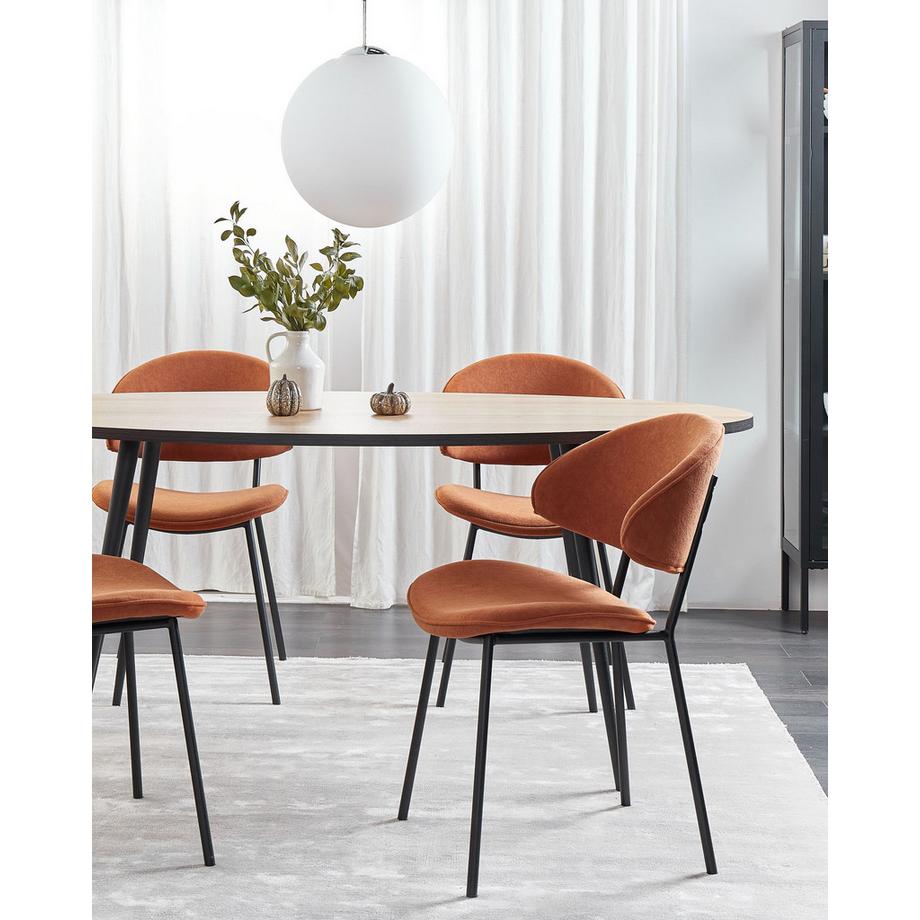 Beliani Esszimmerstuhl 2er Set aus Stoff Modern KIANA  