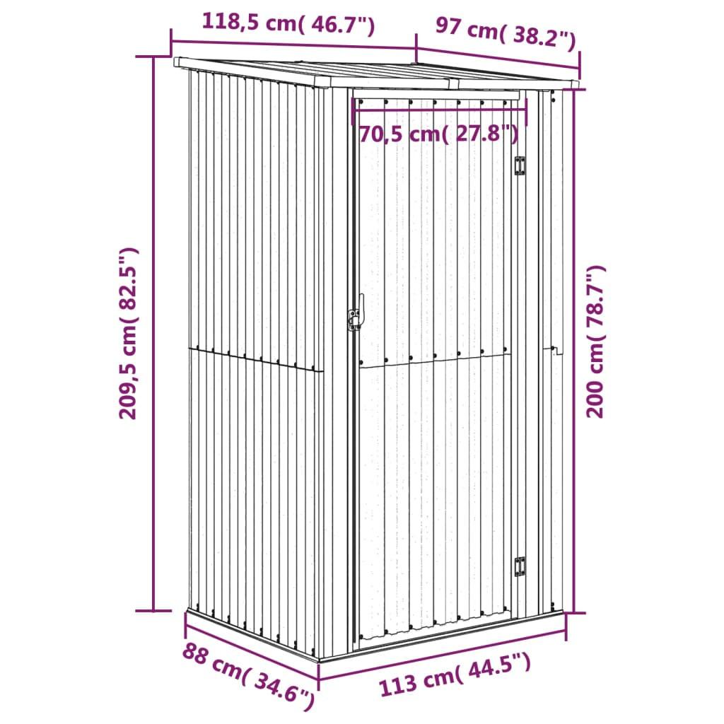 VidaXL Abri de jardin acier  