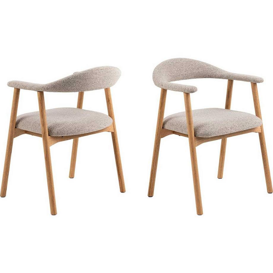 Chaise avec accoudoirs Lando beige (1 pièce)