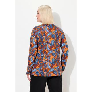 Ulla Popken  Maglia dal taglio svasato con Paisley, scollo a girocollo e maniche lunghe 