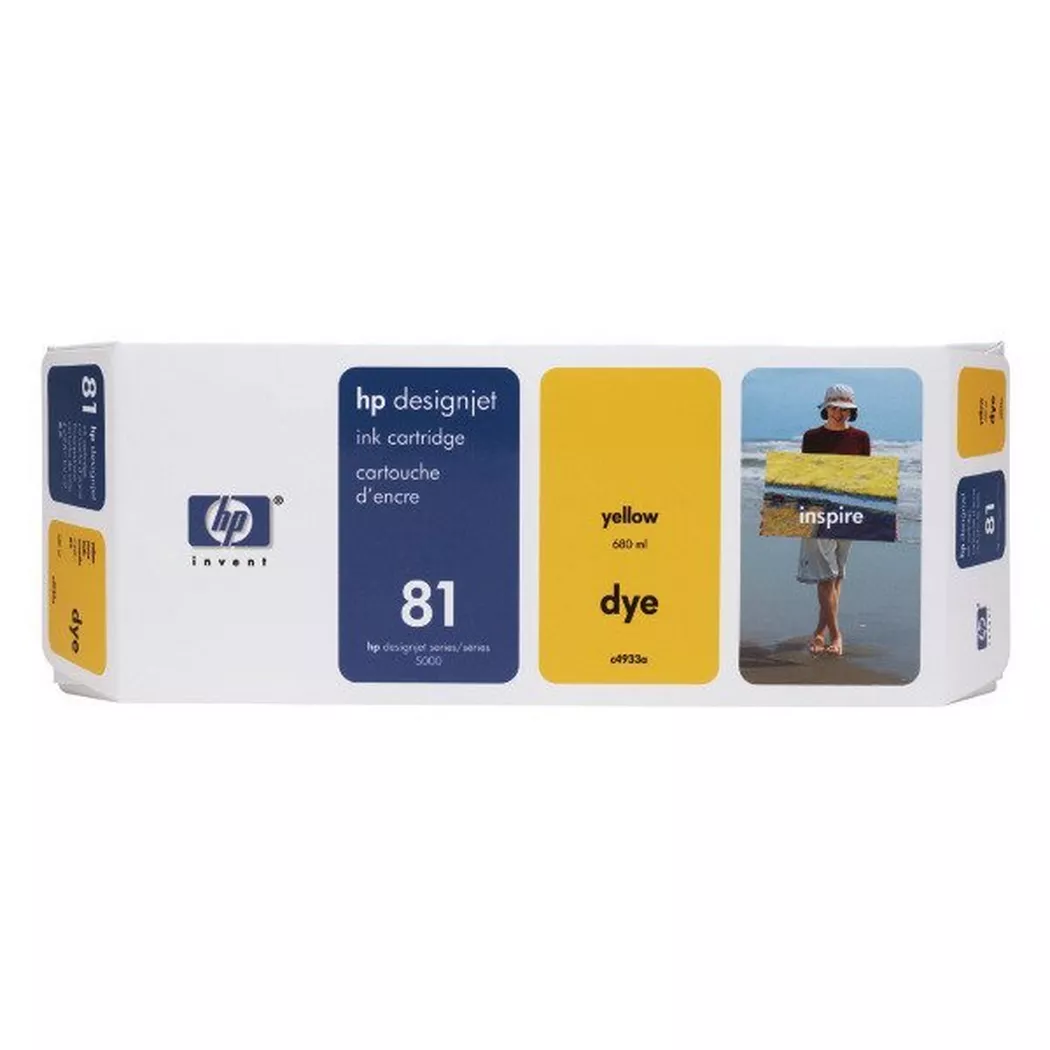 Hewlett-Packard – HP Tintenpatrone 81 yellow C4933A DesignJet 5000/5000PS 680ml, One Size