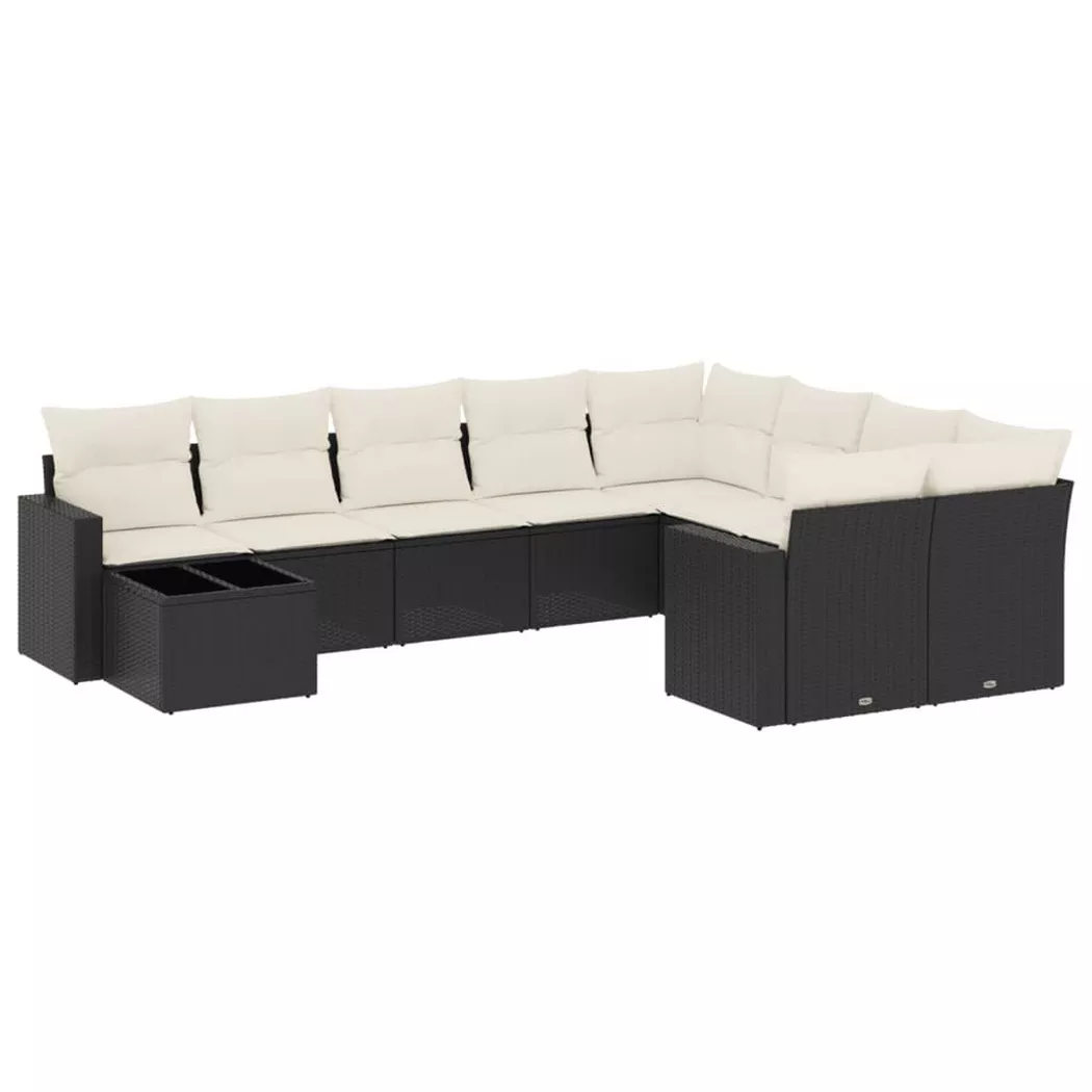 VidaXL - Garten sofagarnitur poly-rattan, One Size, Schwarz