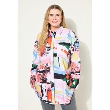 Hemdbluse, oversized, Color Print, Langarm