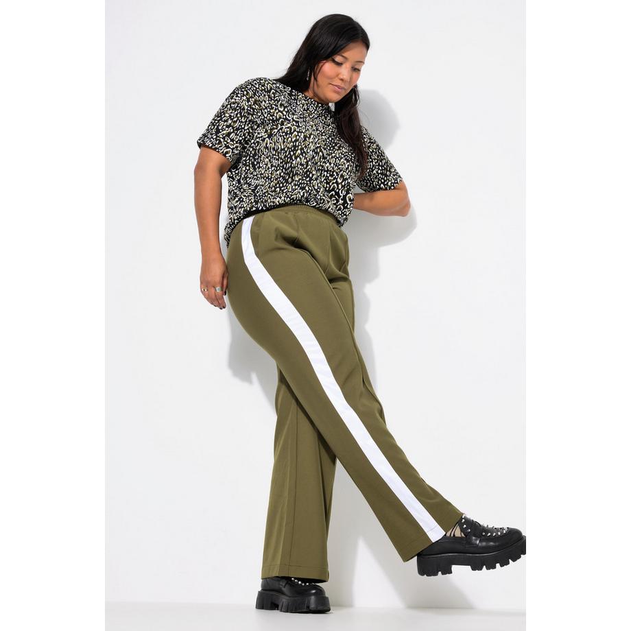 Studio Untold Pantaloni Wide Legs Nervature Righe Laterali Cintura Elastica  