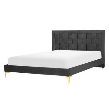 Bett mit Lattenrost aus Samtstoff Modern LIMOUX