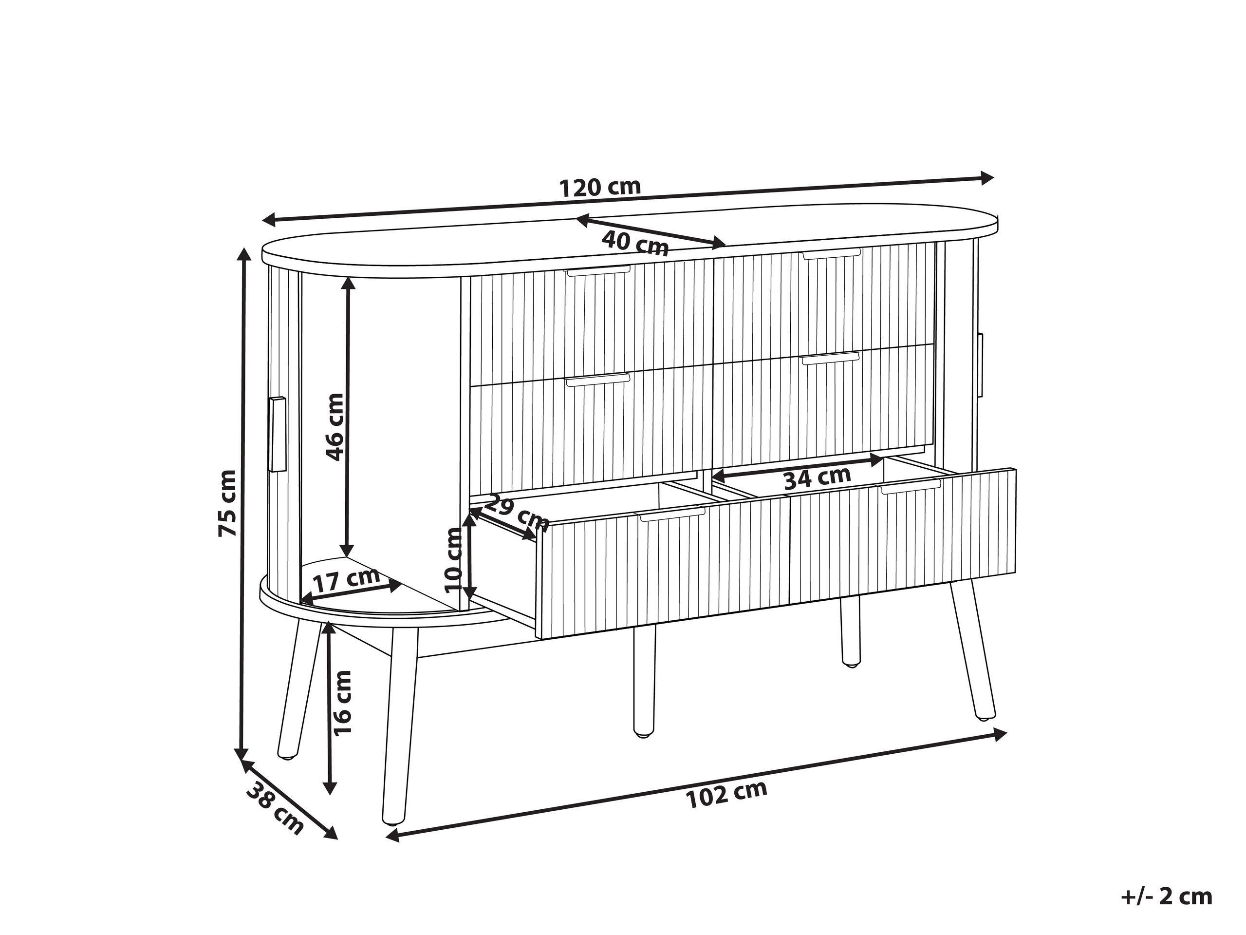 Beliani Kommode mit 6 Schubladen aus MDF-Platte Modern SELAH  